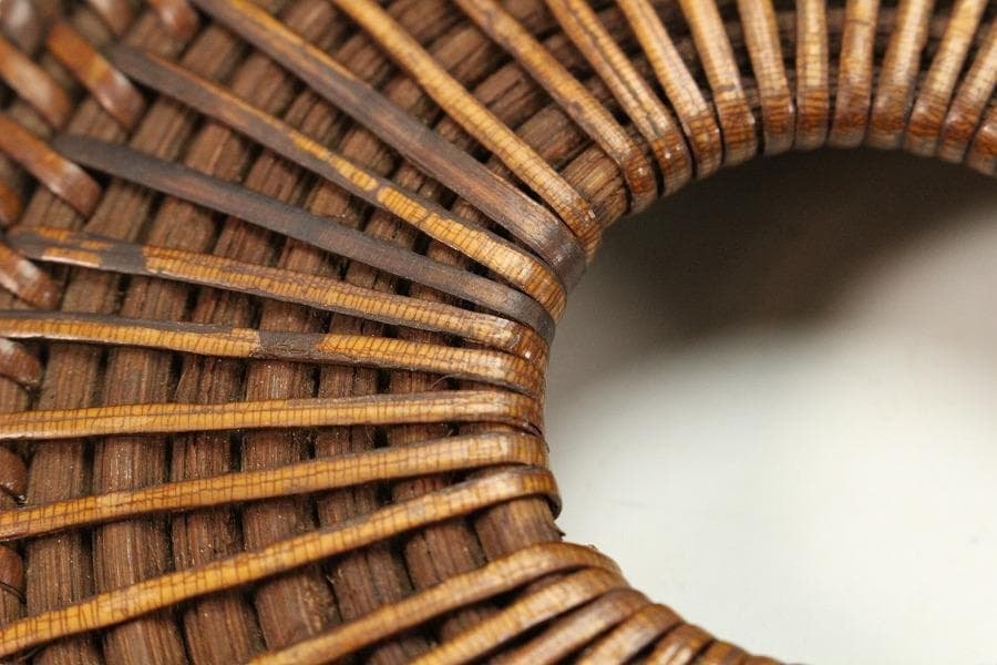 煎茶 古竹藤網 円形 瓶敷 大小 六件 まとめて(K-A908)