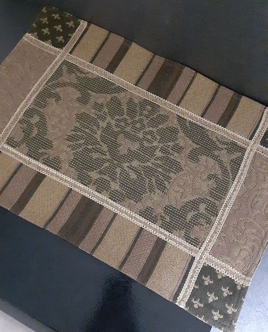 フランス製　ゴブラン織り　幾何学文様　タペストリー　ランチョウマット2点(2枚)