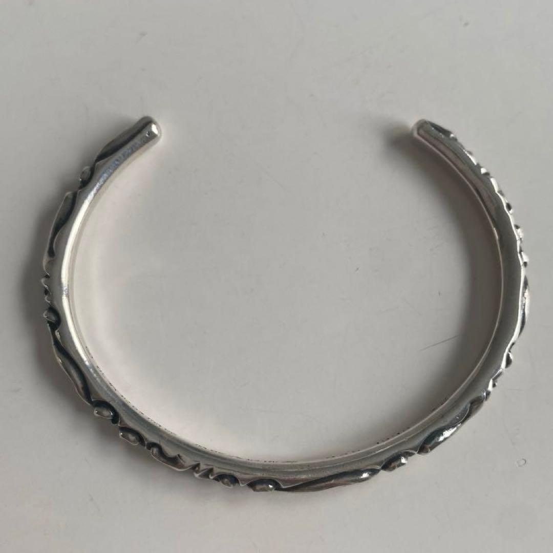 クロムハーツ スクロールバンドシルバーブレスレット　鑑定済み