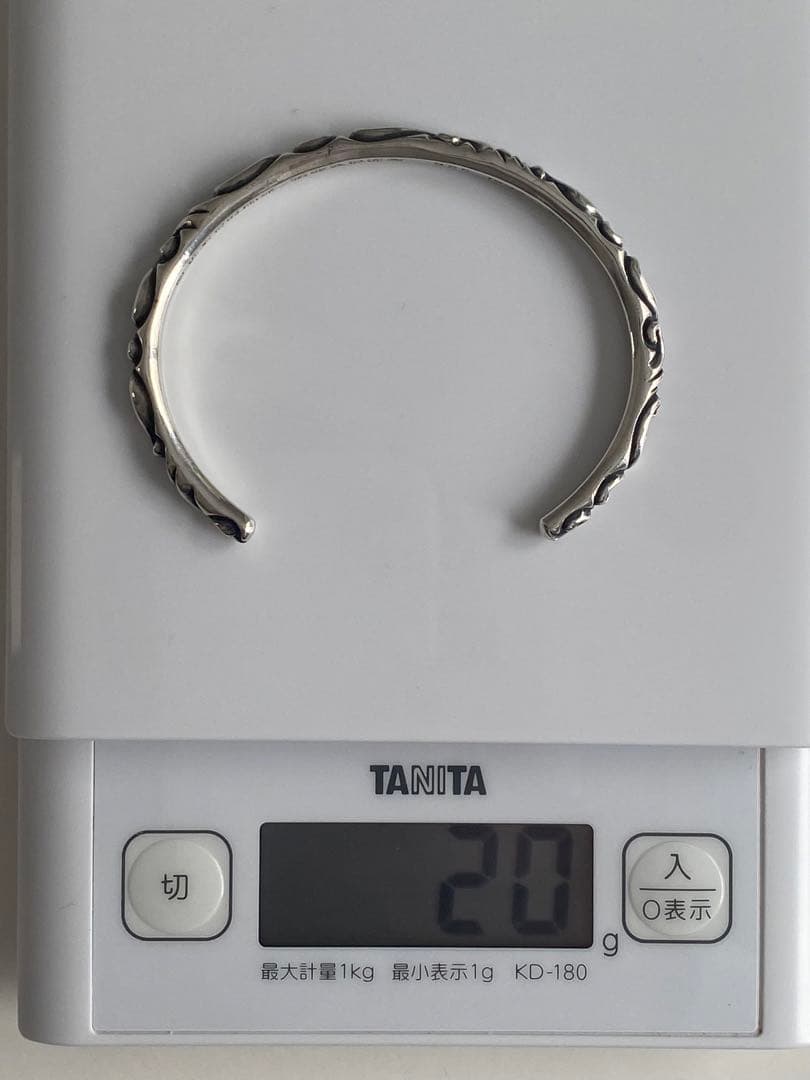 クロムハーツ スクロールバンドシルバーブレスレット　鑑定済み