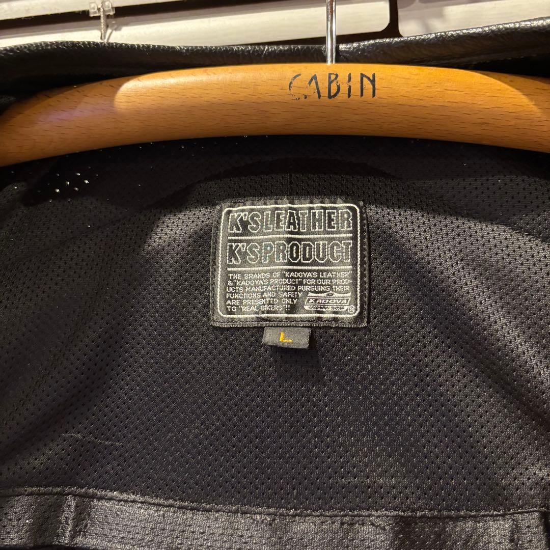 【KADOYA】ブラックレザーシングルライダースジャケット