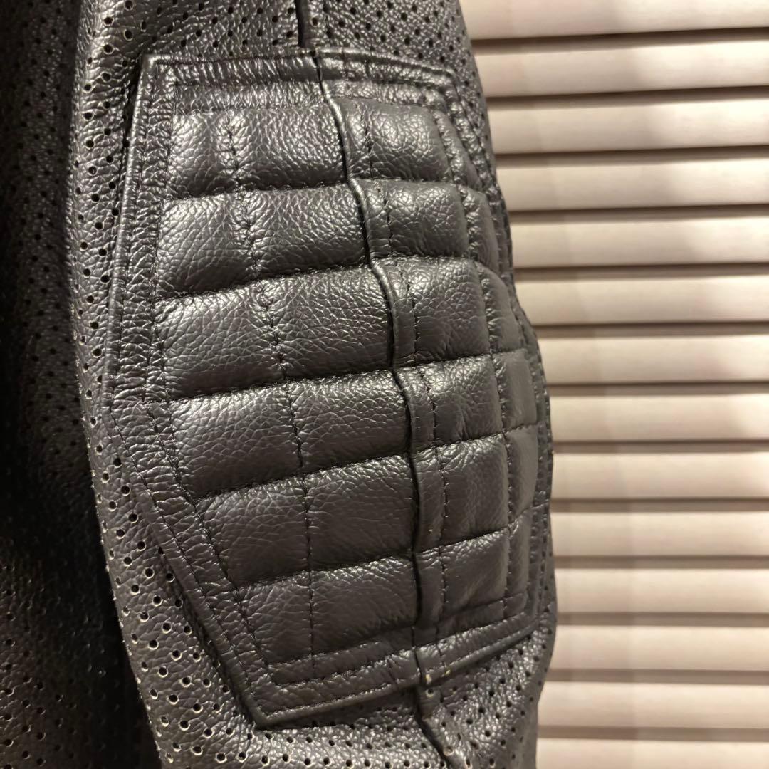 【KADOYA】ブラックレザーシングルライダースジャケット