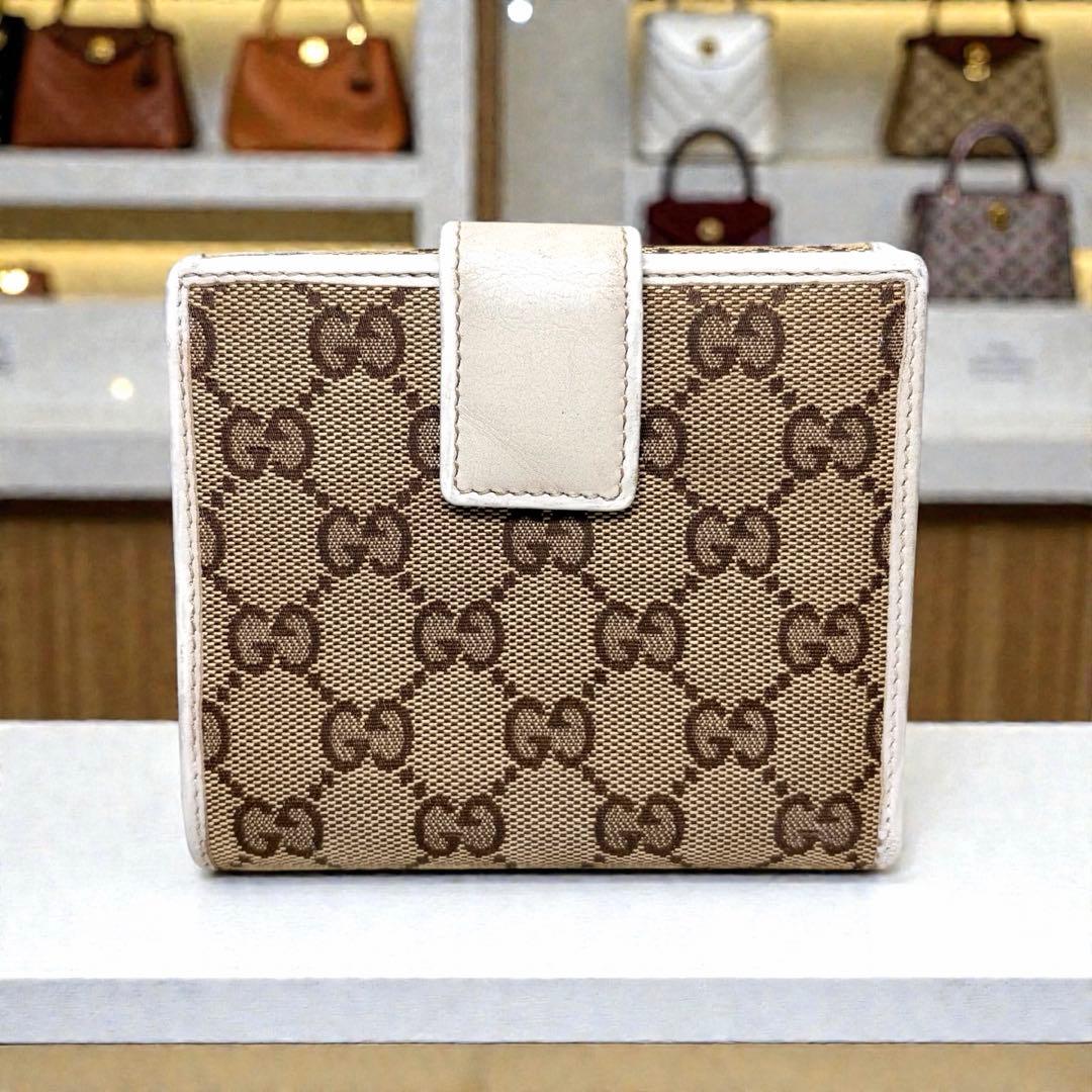 美品　GUCCI グッチ ヴィンテージ シェリーリボン 折り財布 GG柄 箱付