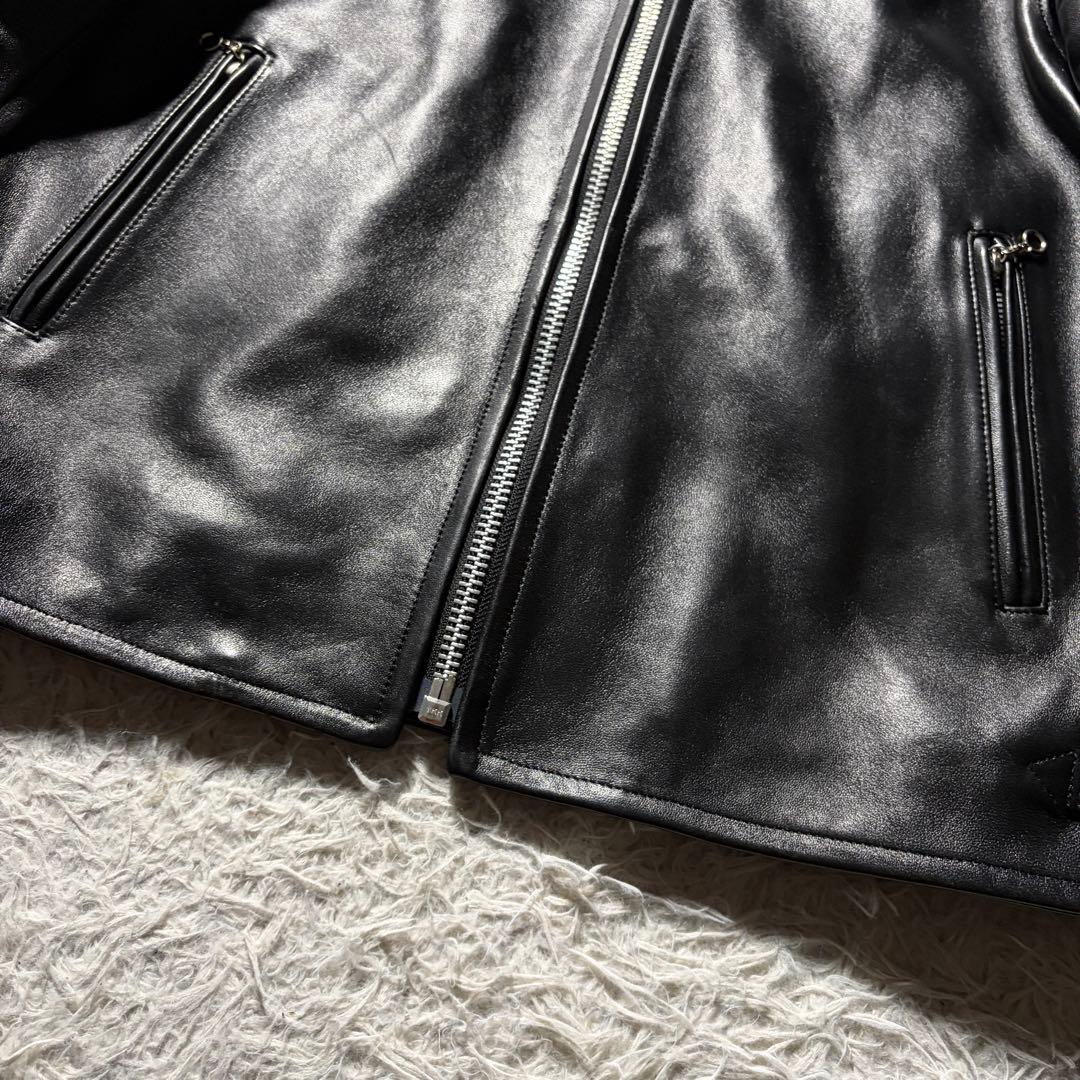 ウ*マ様 極美品/XL✨Schott ライダースジャケット シングル　羊革　黒
