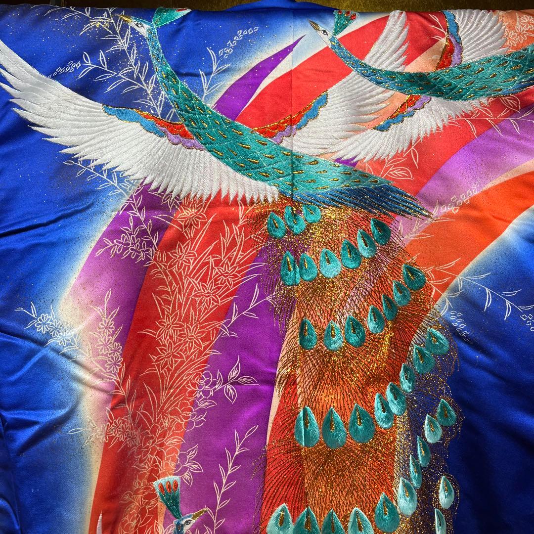 ☆☆年末セール　早い者勝ち☆☆ 打掛　色打掛　正絹　紺色　紺地四色ぼかし