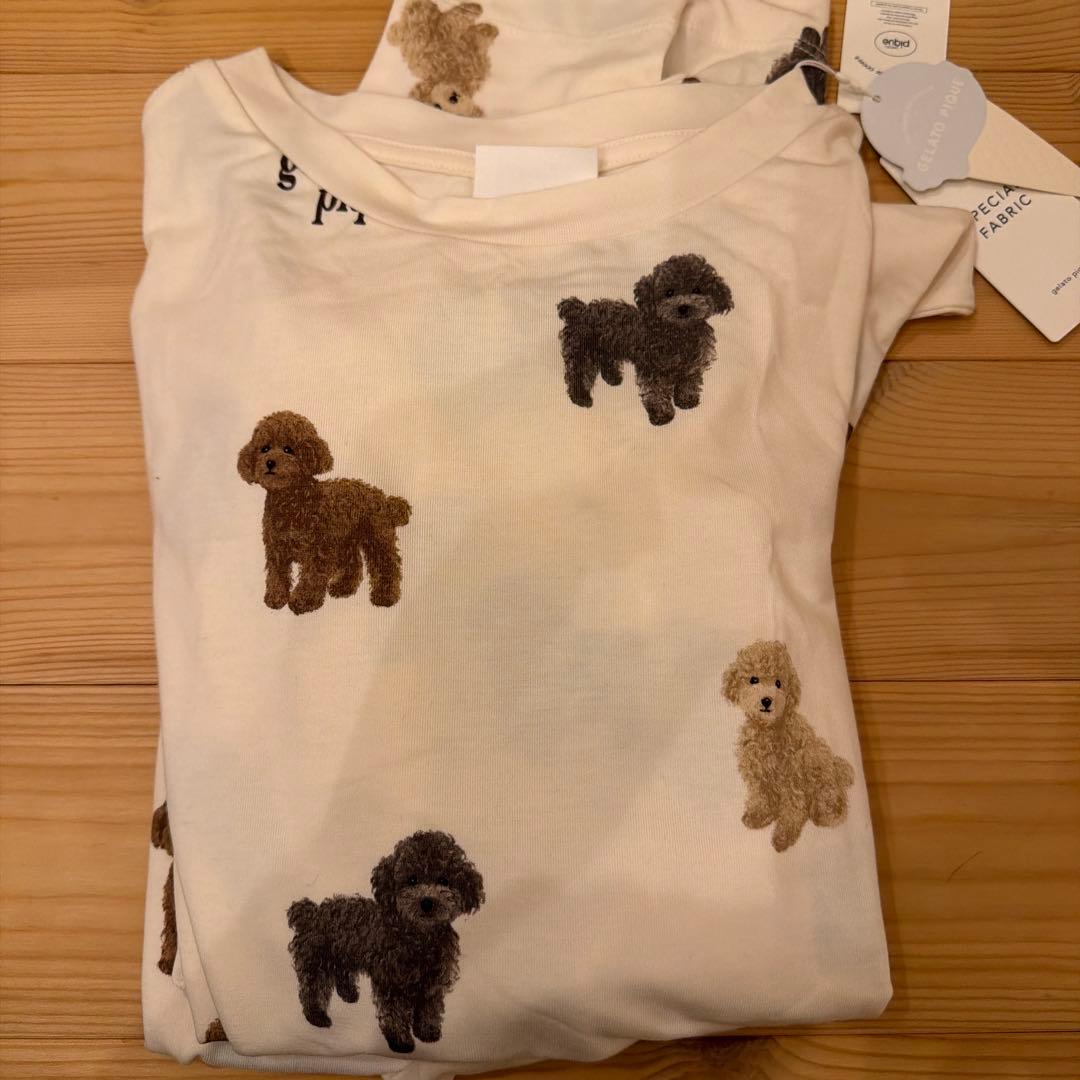 ジェラートピケ　DOG3柄ロングワンピース　トイプードル柄　ロングドレス　ドッグ