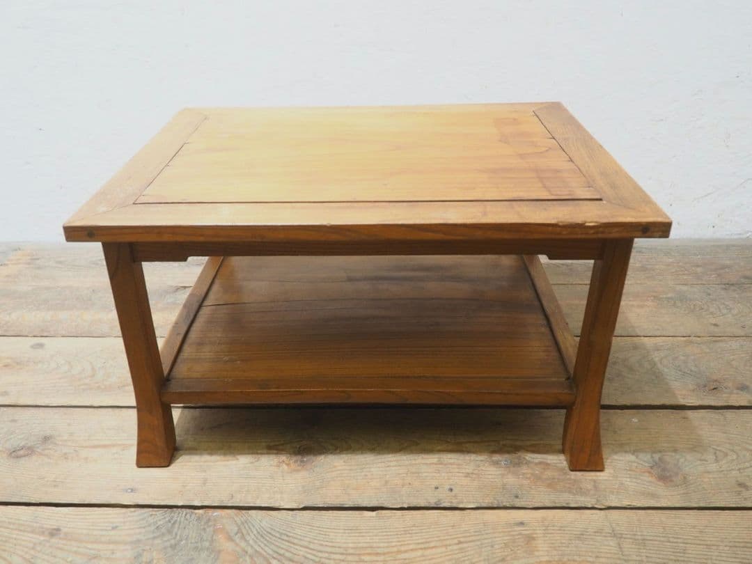 1309 欅のレトロな陳列台　展示台　花台　ローテーブル　和モダン　アンティーク