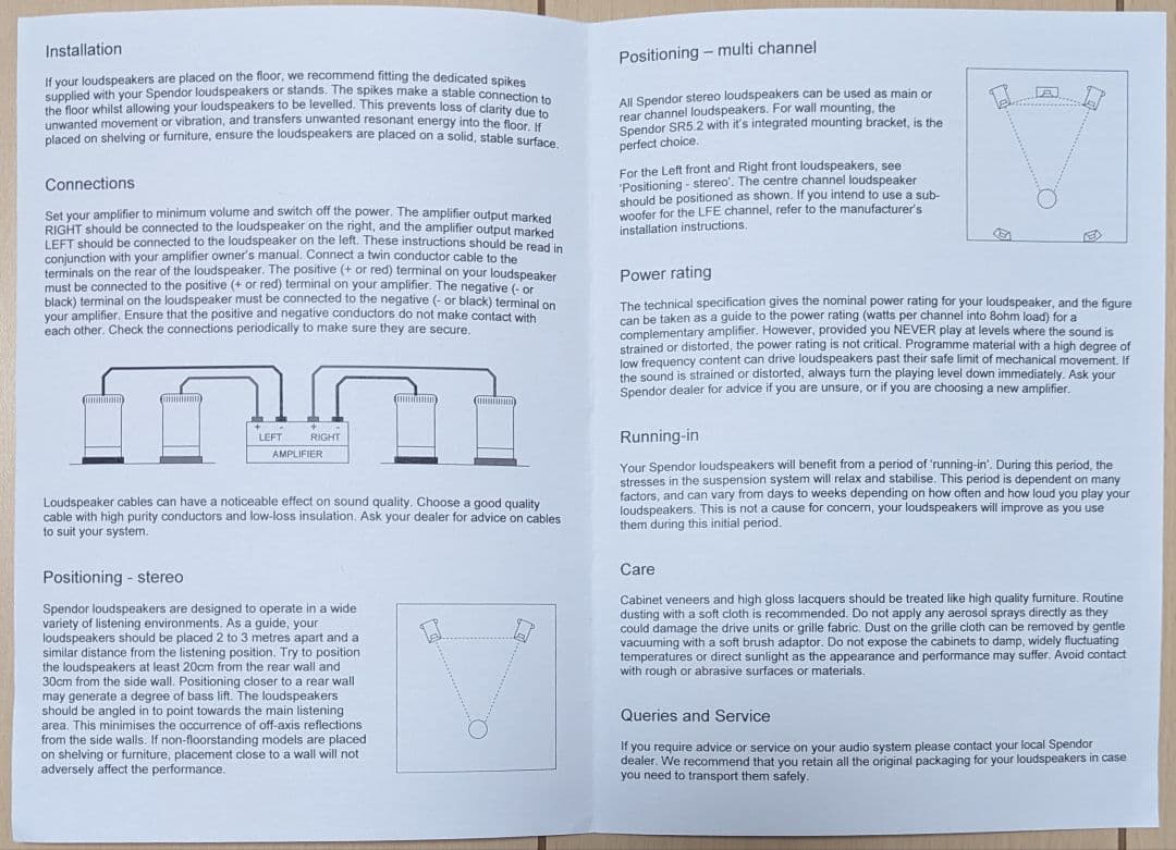 英国製Spendor スペンドールA6チェリー❤本体ペア＆スパイク8本/美品
