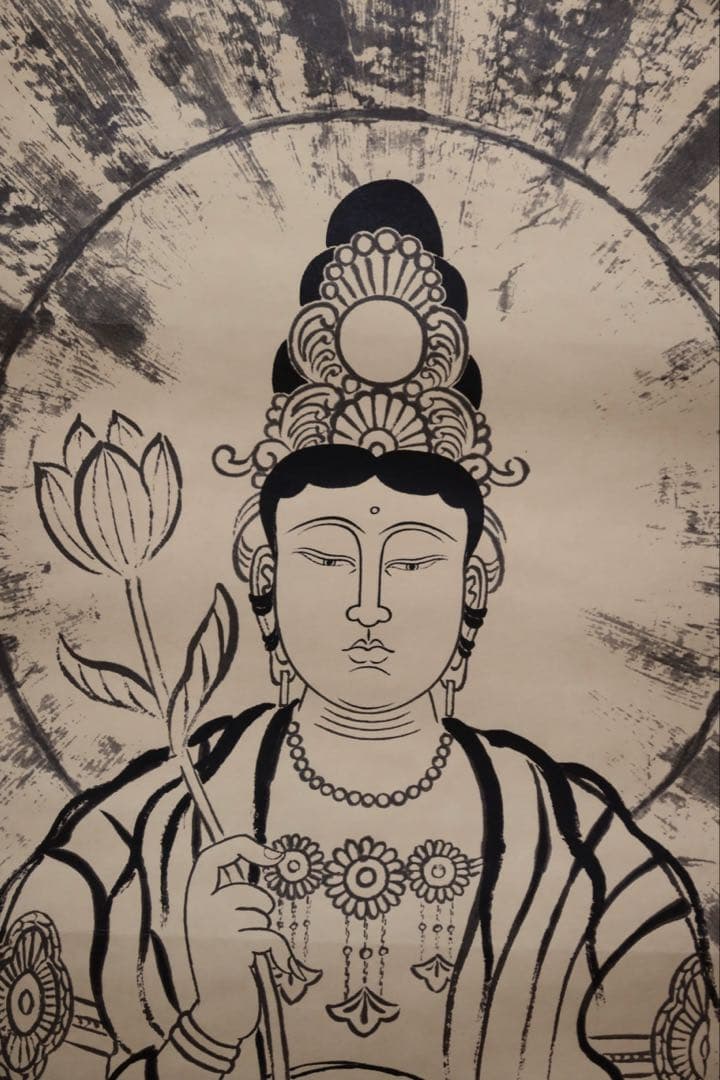 t*u様 岡田茂吉師　日之出観音(縮小版) 掛軸　明主様　世界救世教　東方之光