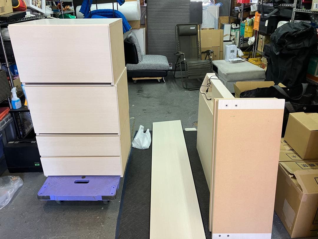 【直接引き取りのみ】ニトリ　シングルベッドフレーム ホワイト 引き出し付き