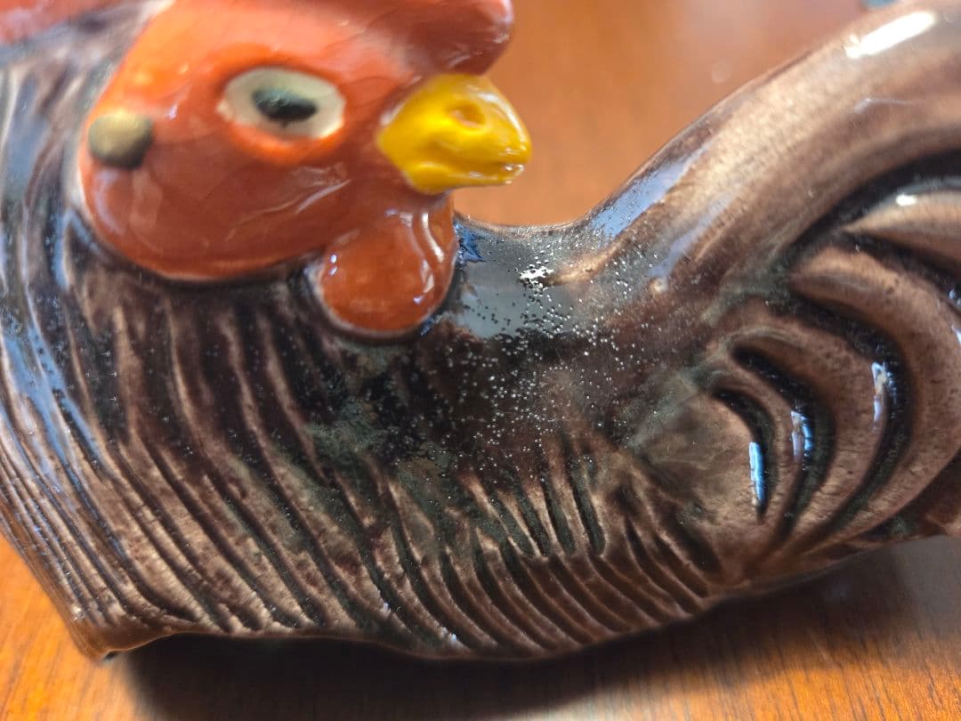 鶏(楽) 香炉 川崎和楽造 　 紙製共箱付 京焼