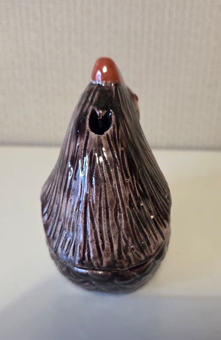 鶏(楽) 香炉 川崎和楽造 　 紙製共箱付 京焼