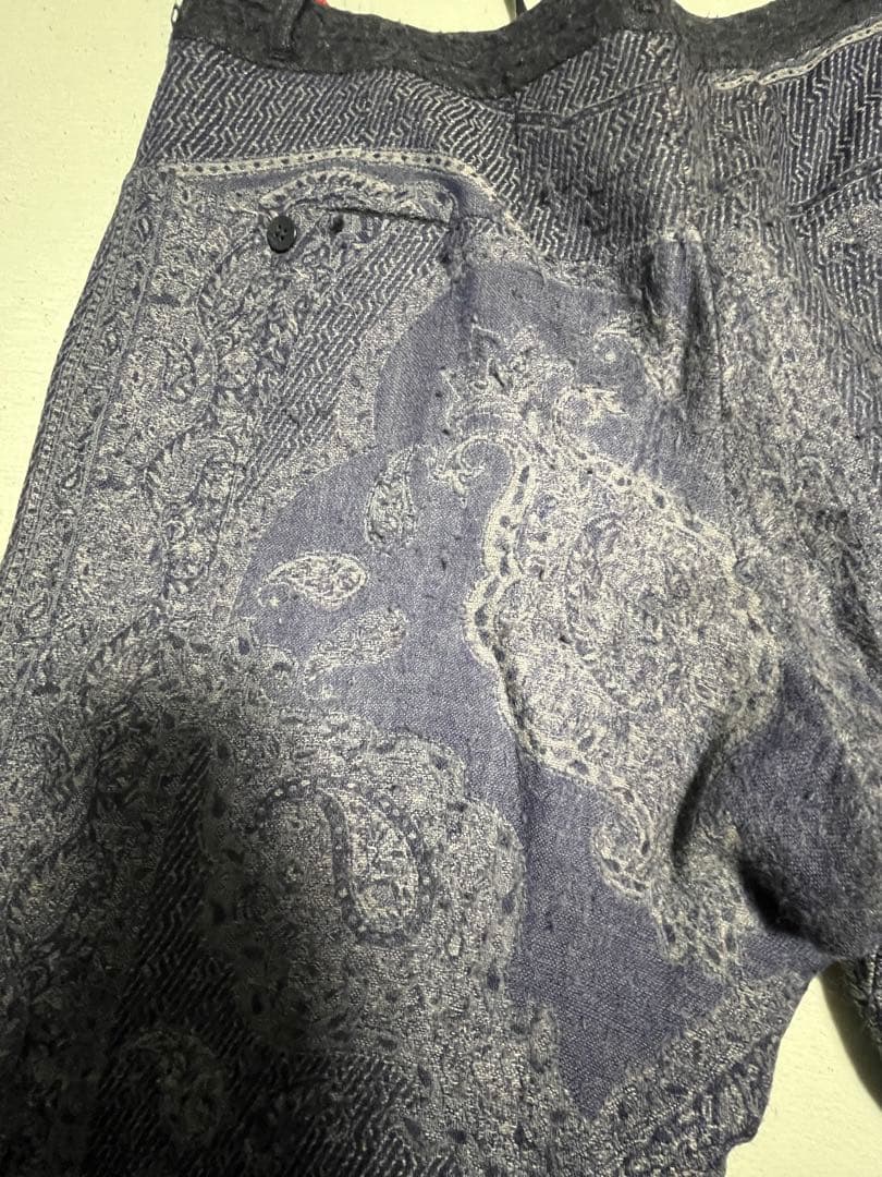 YANTOR ペイズリー柄 ダークブルー サルエルパンツ