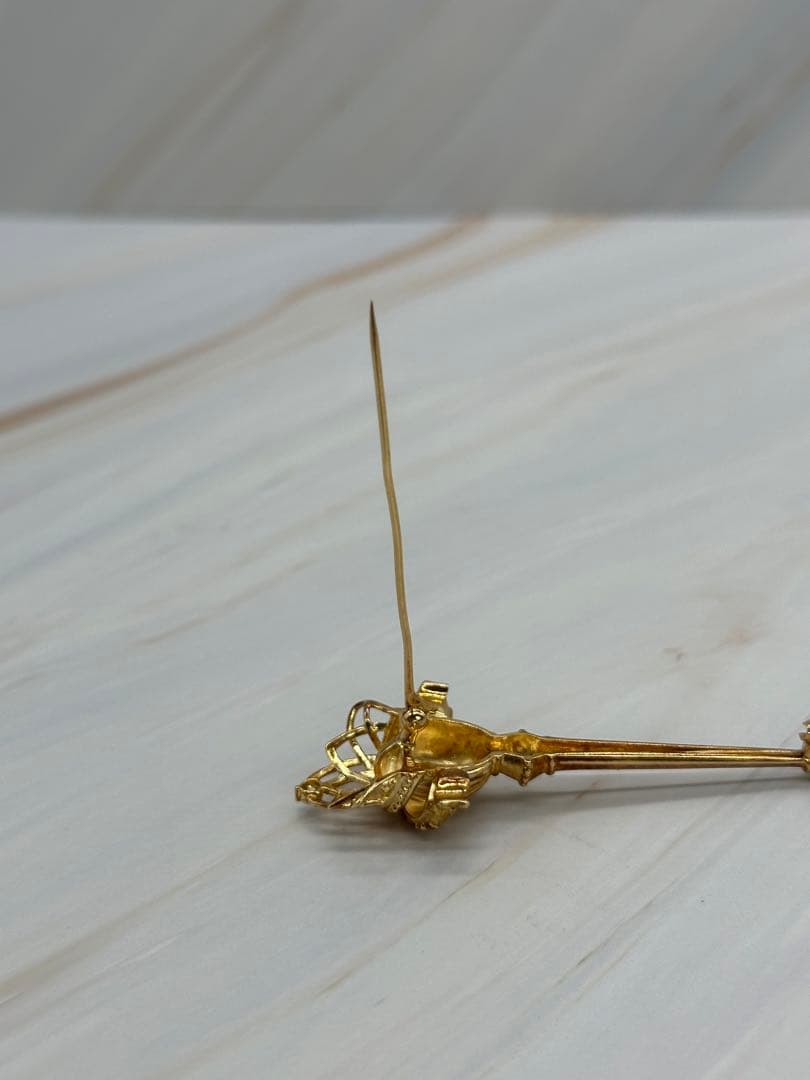 【K18】ブローチ ダイヤモンド0.02ct 約8g 貴金属