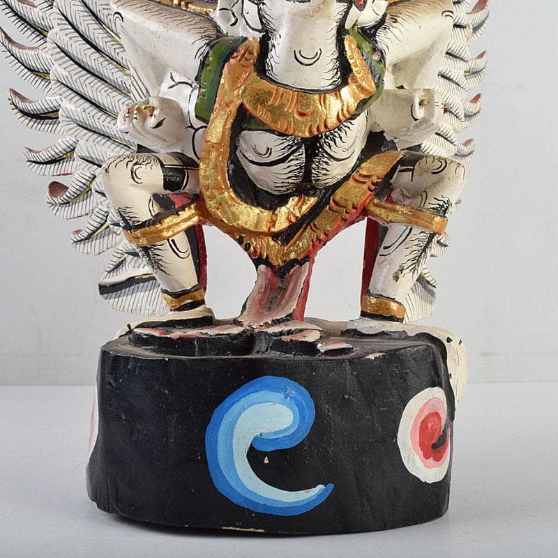 バリ島　インドネシア　彩色木彫　ガルーダ像　置物　N　R9435B