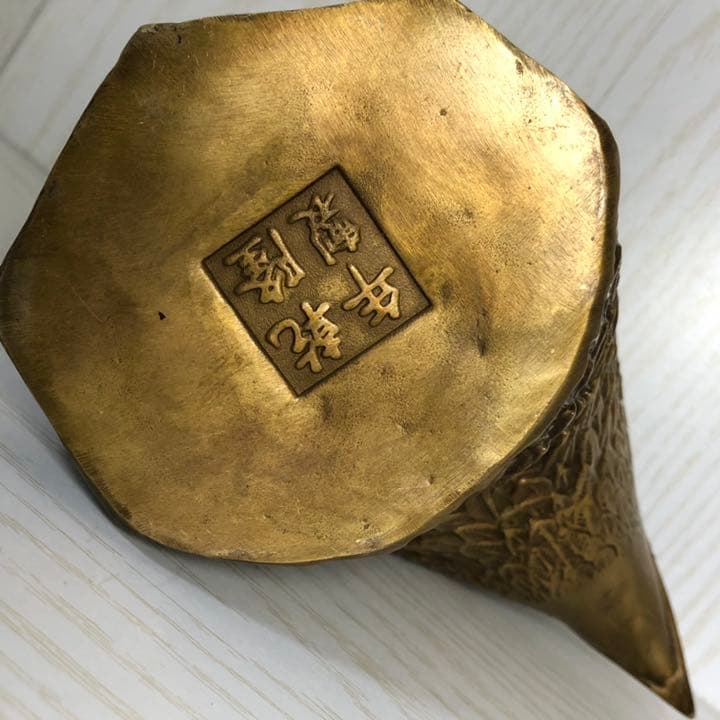 時代物　蔵出し　大型　純銅製の鷹　開運置物 量目　約1142グラム