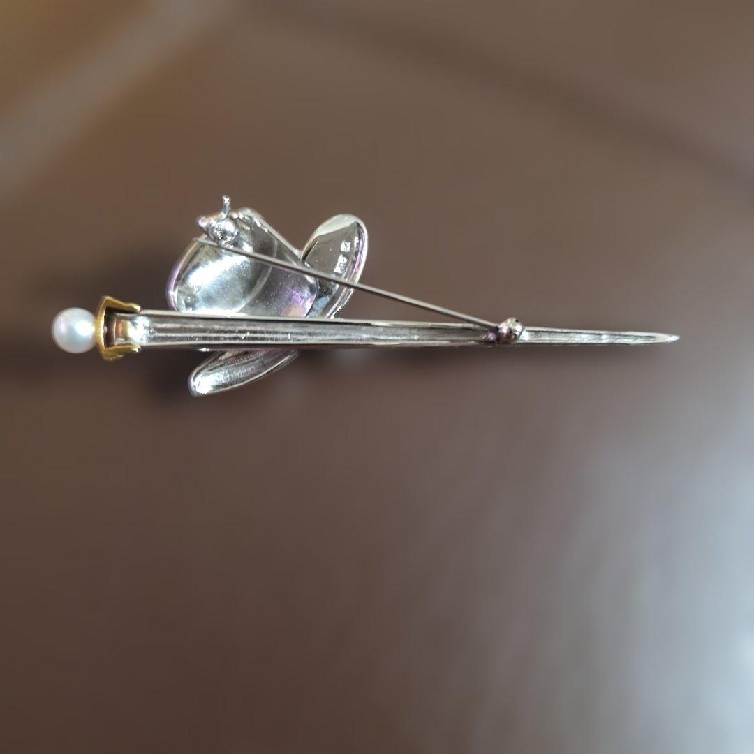 ミキモト　シルクハットブローチ ベビーパール