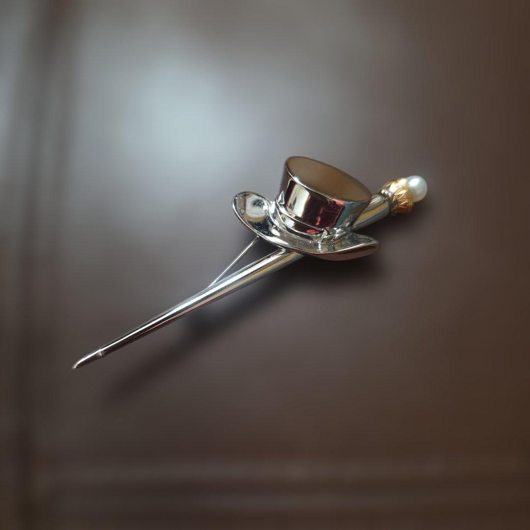 ミキモト　シルクハットブローチ ベビーパール