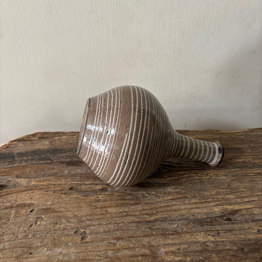 古丹波焼　えへんイッチン徳利　古陶磁.アンティーク.花入.古民芸.筒描　検:李朝