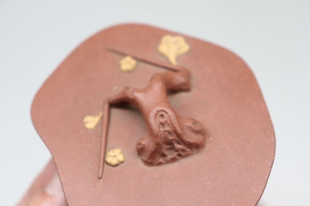 中国　宜興紫砂急須　梅段　順仙銘(陳順仙) 中国茶器　送料込み250708