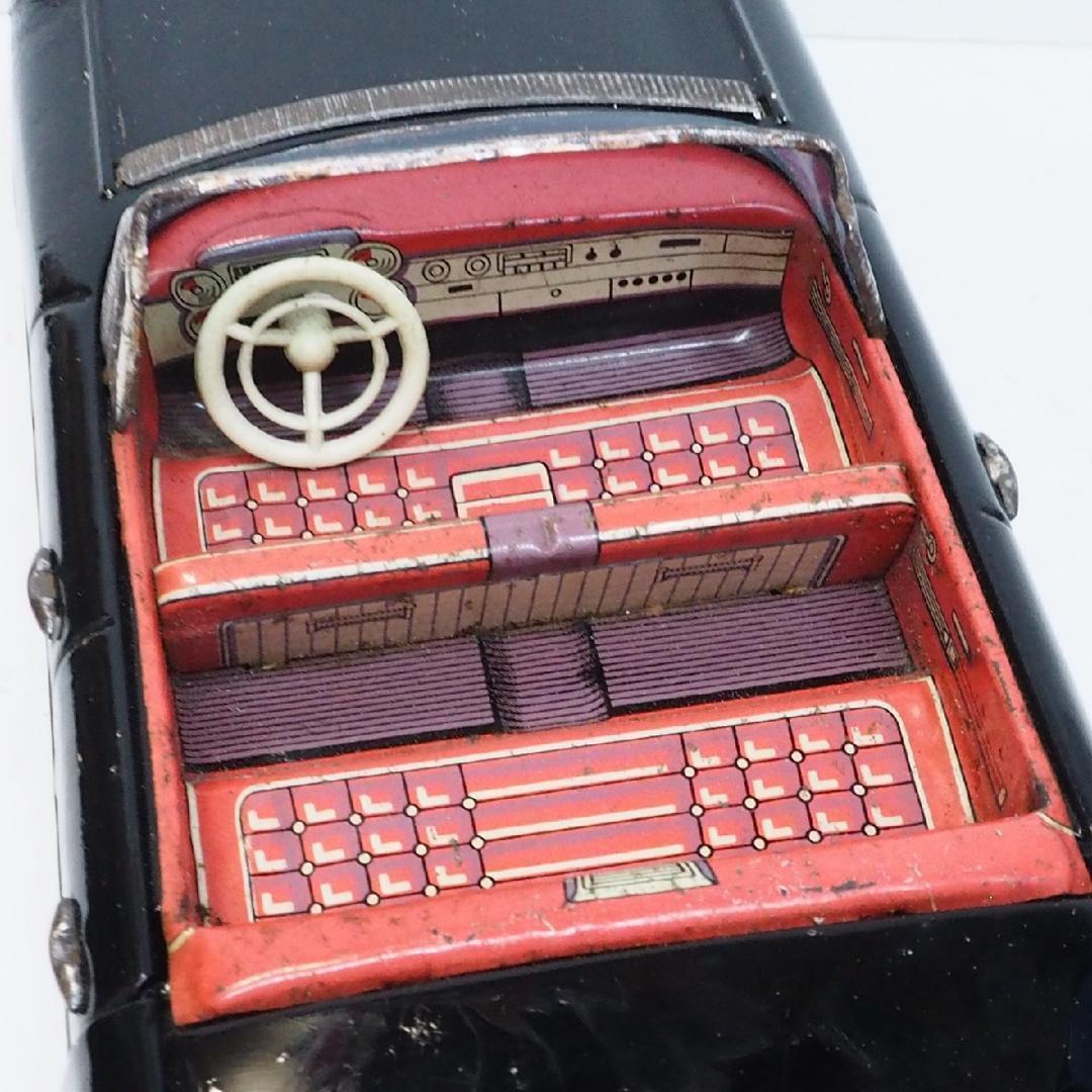 萬代屋 60sキャデラック コンバーチブル大 黒リペイントtinブリキcar箱無