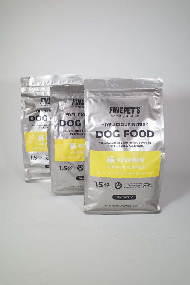 FINEPETS KIWAMI ドッグフード 1.5kg (3袋セット)