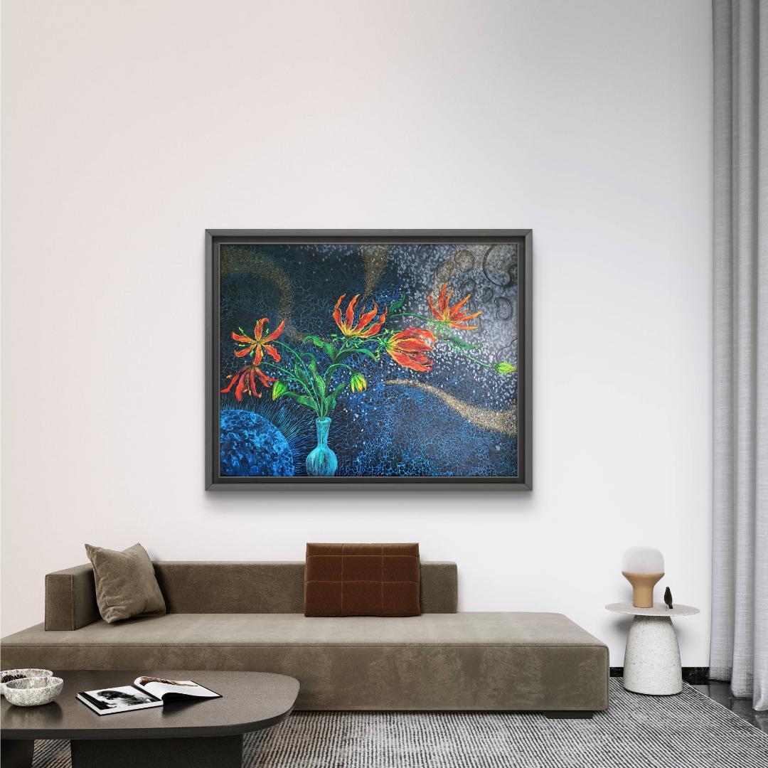 グロリオサ・リリー / モダン画 キャンバス 91×117㎝ F50 原画限り