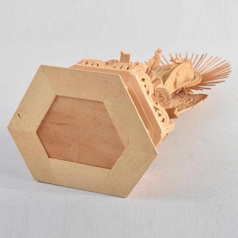 仏教美術　柘植彫刻　西立弥陀像　仏像　華鬘台　C　8845