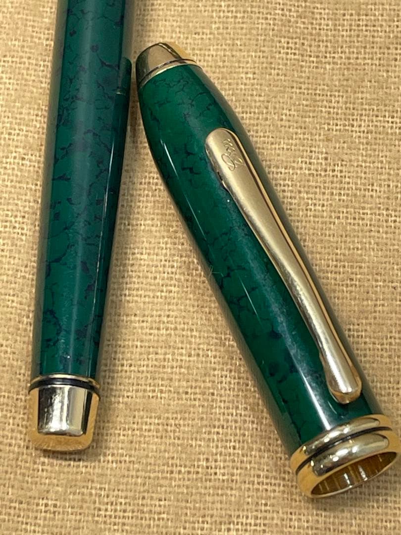 CROSSクロス万年筆タウンゼント マーブルグリーン 14K585 ゴールド金具