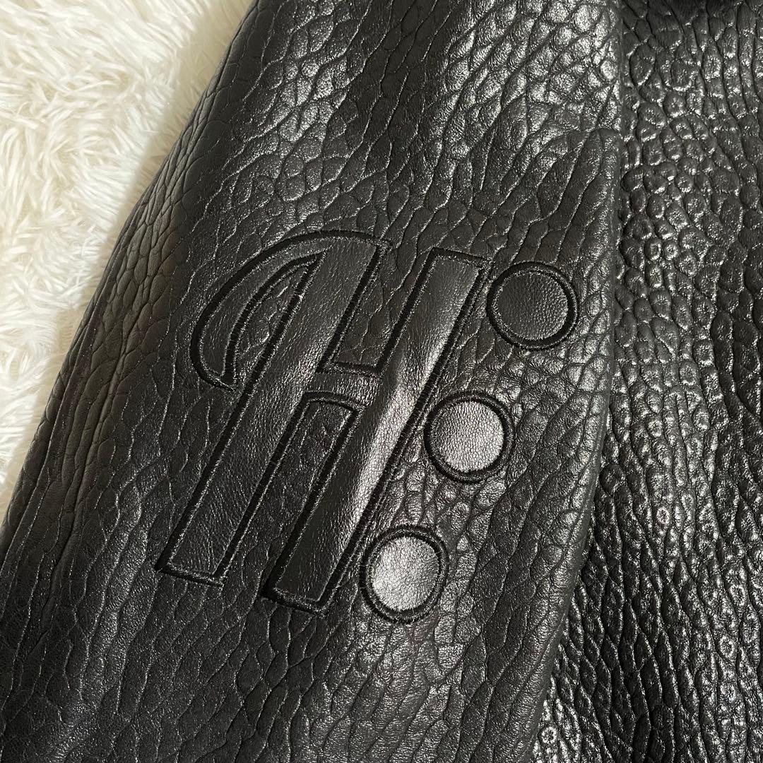 ホーミーケイ リバティーウォーク レザージャケット 裏地総柄 エンボス加工