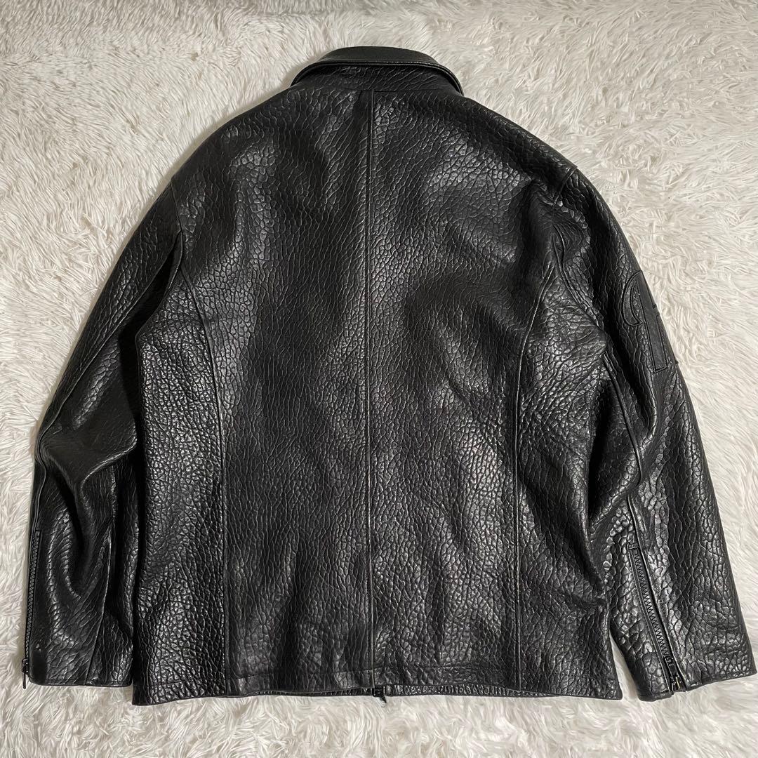 ホーミーケイ リバティーウォーク レザージャケット 裏地総柄 エンボス加工