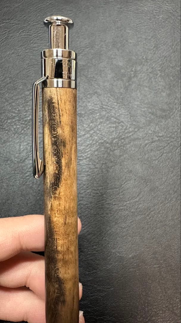 工房楔黒柿縮み杢真鍮パイプシャープペンシル