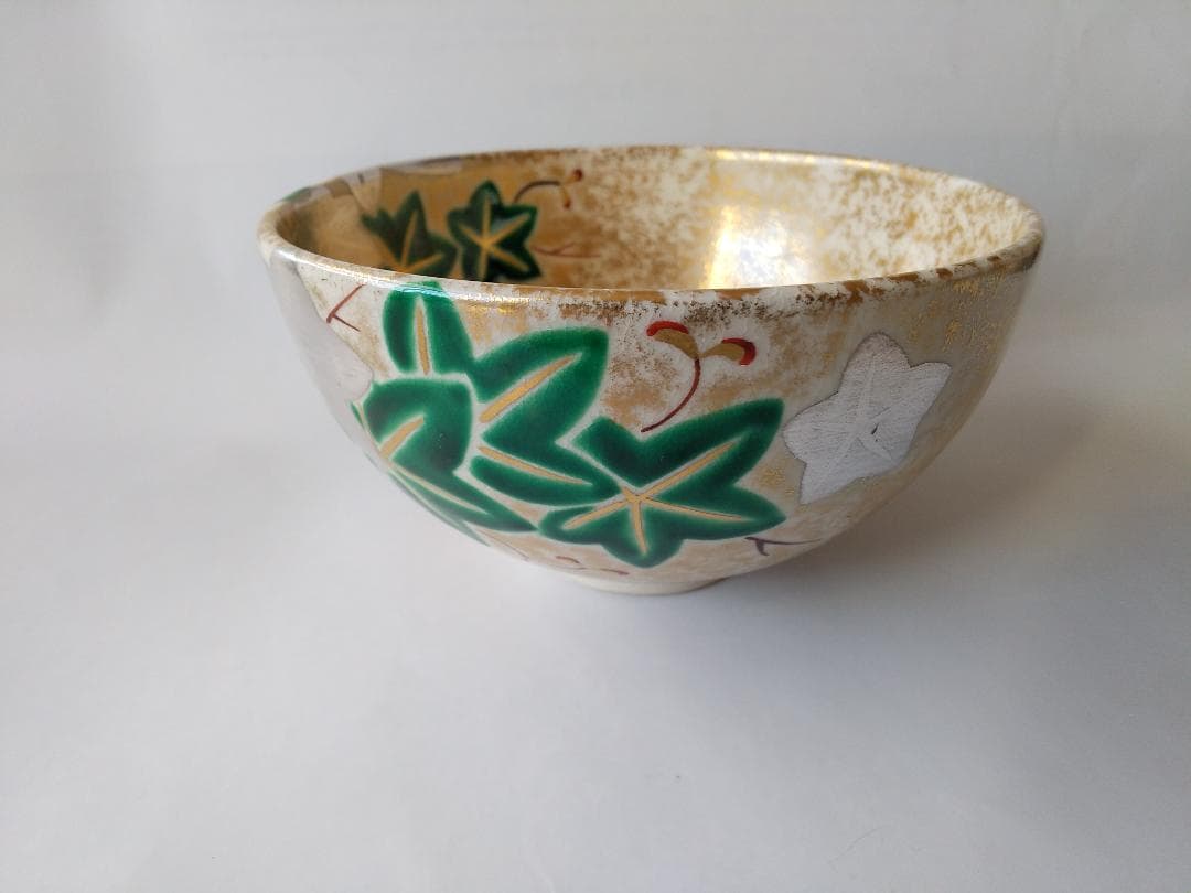 京焼 妙見窯 今岡妙見 金砂子 青楓 茶碗 共箱 共布 栞 茶道具 抹茶碗 新品