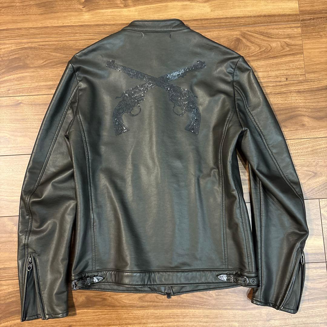 roar ロアー レザージャケット シングルライダース M 二丁拳銃