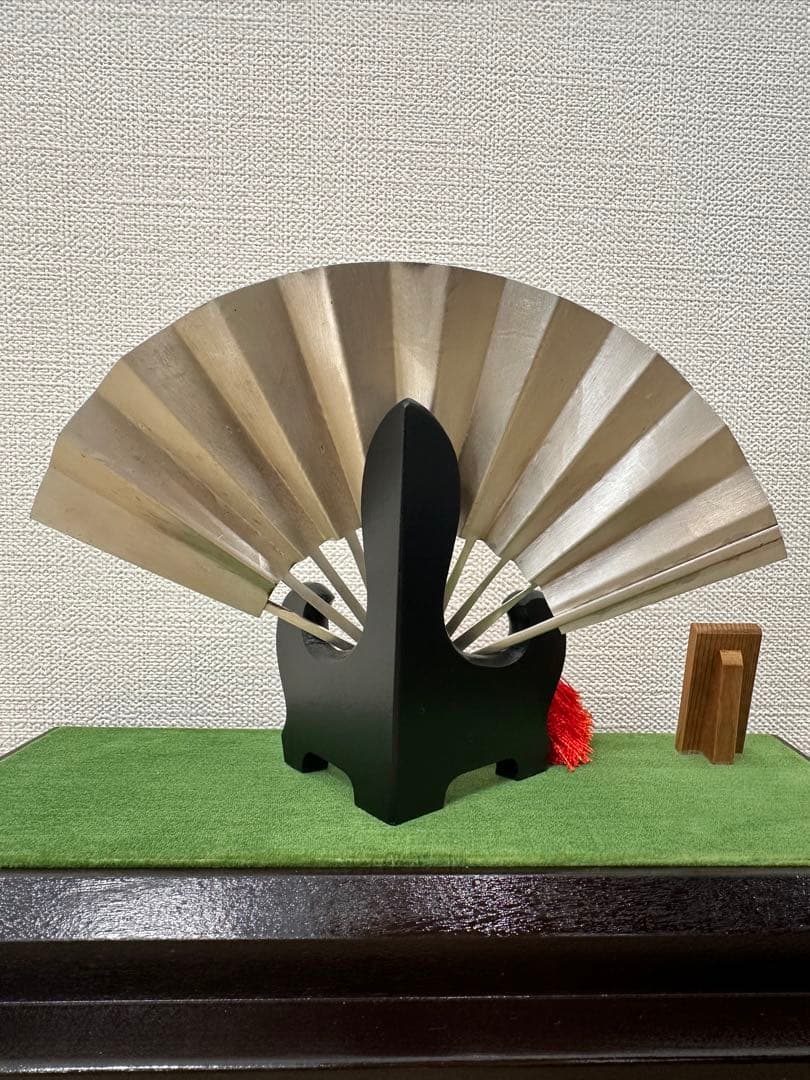 純銀製飾り扇　武峰作　銀細工