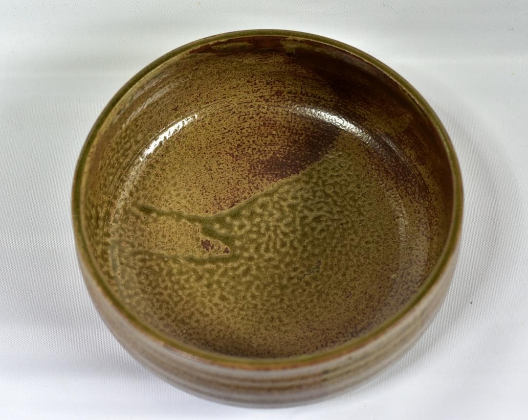 丹波焼　平水指割蓋付　お茶道具