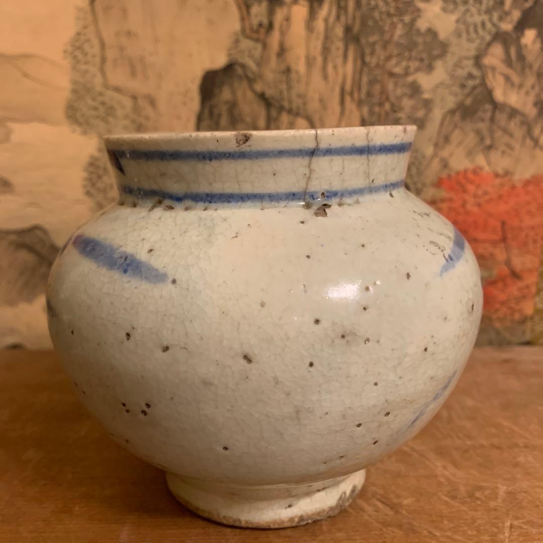 古美術   李朝   壺　古染付　アンティーク　250