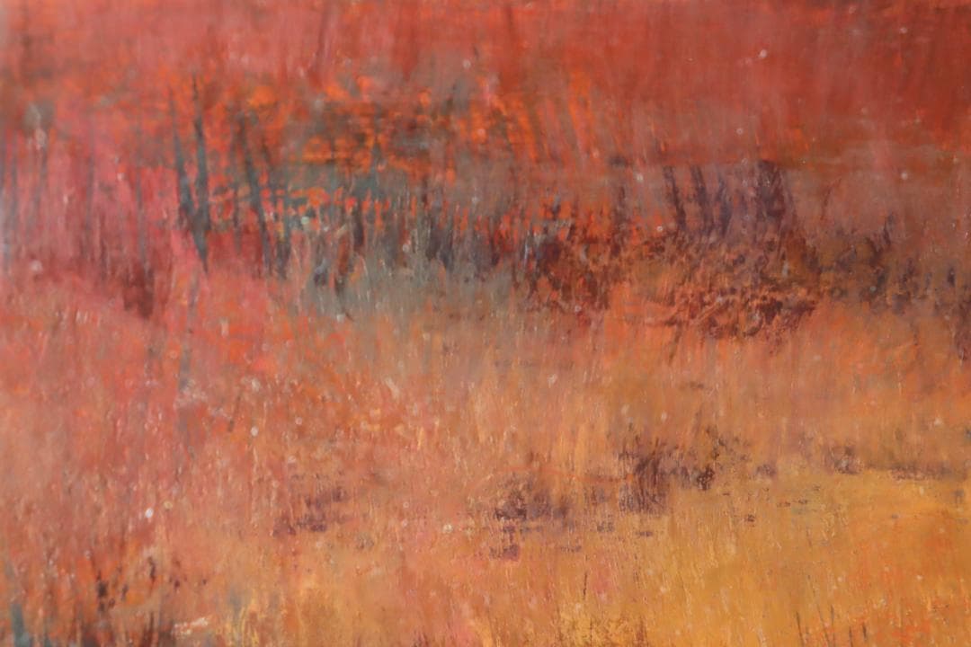 真作保証 西井義晃 「赤い風景」 油彩20号 自由美術協会会員