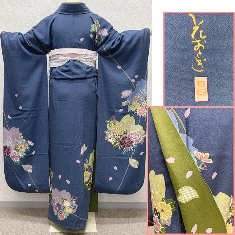408z22☆作家物 花おとぎ 振袖 金駒刺繍 身幅広め 成人式 結婚式☆
