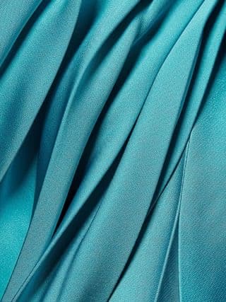 Alice Olivia 青 プリーツ Vネック ノースリーブ 光沢