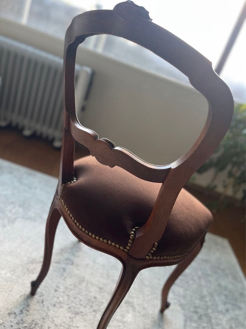 バルーンバックチェア フランス製 アンティーク 布張替済