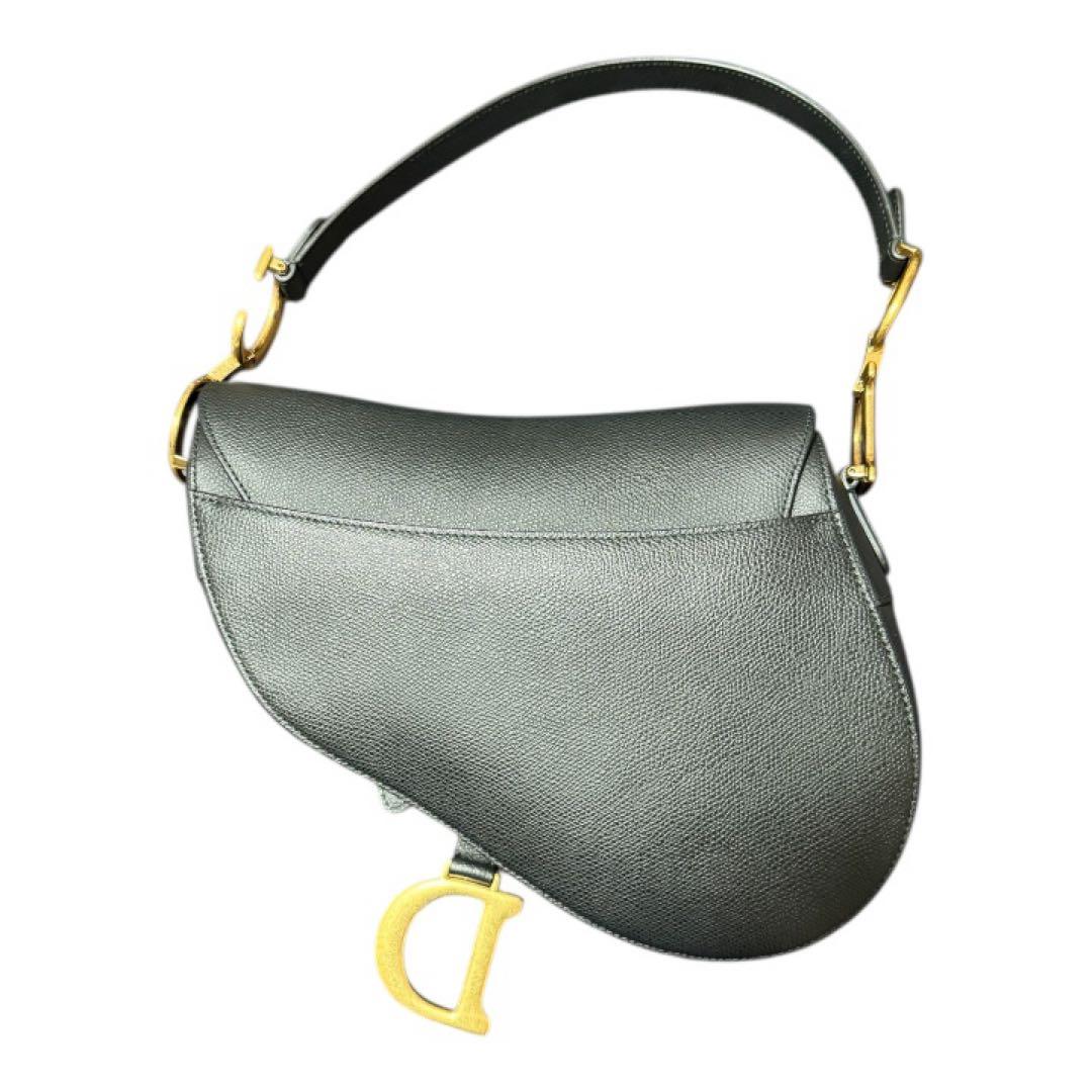 美品DIOR Saddle バッグ ミディアムグレインドカーフスキン　ブラック