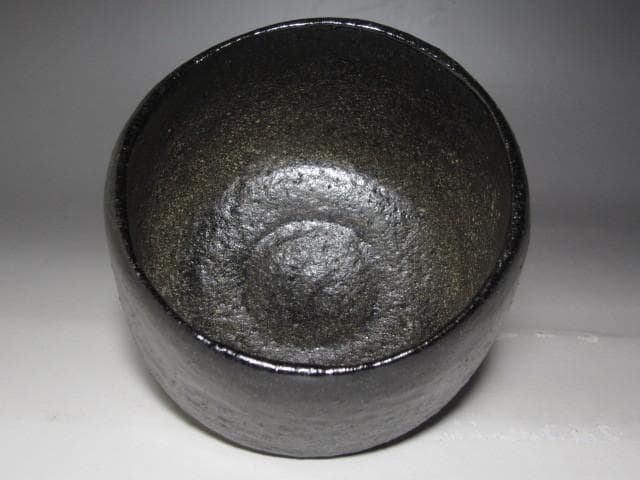楽三代道入 のんこう 黒茶碗「野分」表千家九代了々斎花押☆ｃ946