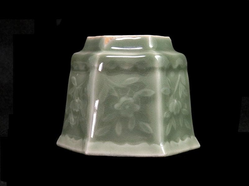 三田青磁　草花紋の図　向付　A991AS-BZv