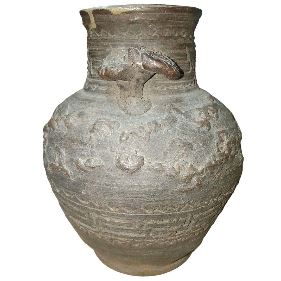 京焼　真清水蔵六　霊芝取手付花瓶　骨董品