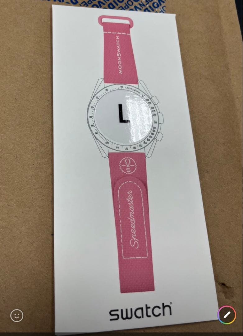 ムーンスウォッチ　純正ラバーストラップ　Lサイズ ピンク