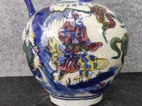 青と白のパステルカラーの瓢箪子下山ケトル