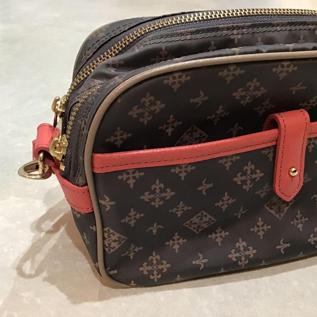 【ラシット】ショルダーバッグ ダークブラウン ピンク