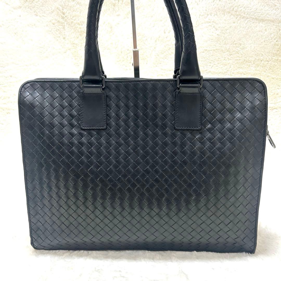 ボッテガヴェネタ イントレチャート ブラック レザー ビジネスバッグ