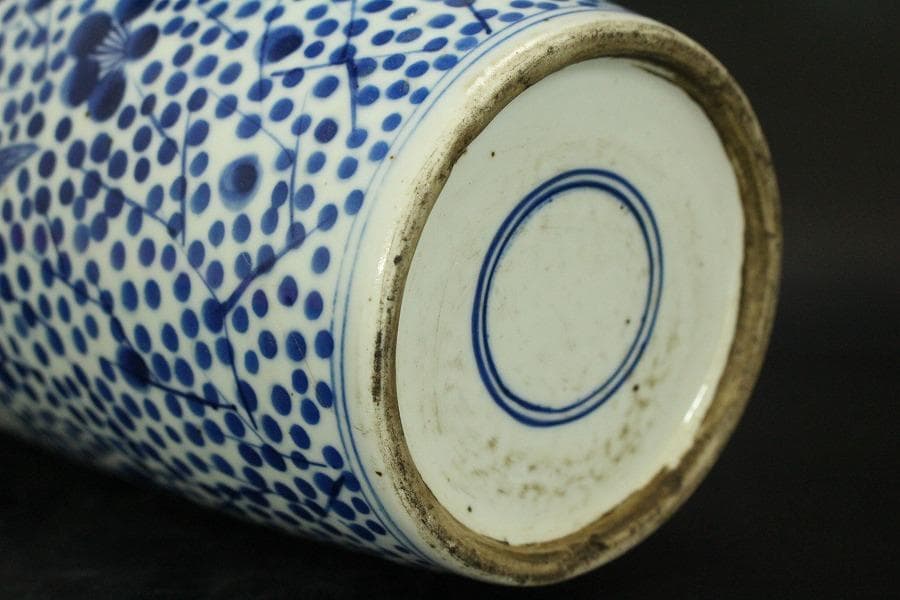 中国美術 青花 瓶人物花鳥紋 瓶 高31cm 希少 (LC138)